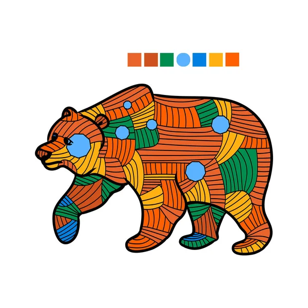 Ilustração Urso Abstrata Altamente Detalhada Padrões Animais Com Rabiscos Desenhados —  Vetores de Stock