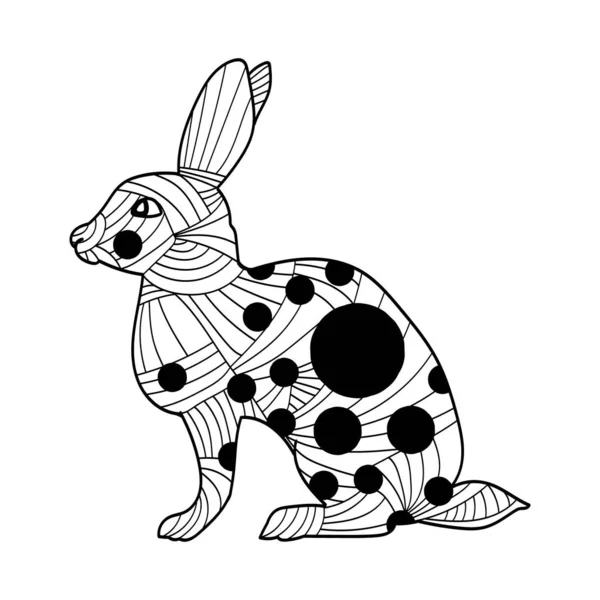 Illustrazione Astratta Del Coniglio Altamente Dettagliata Modelli Animali Disegnati Mano — Vettoriale Stock