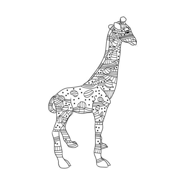 Sehr Detaillierte Abstrakte Giraffen Illustration Tiermuster Mit Handgezeichneten — Stockvektor