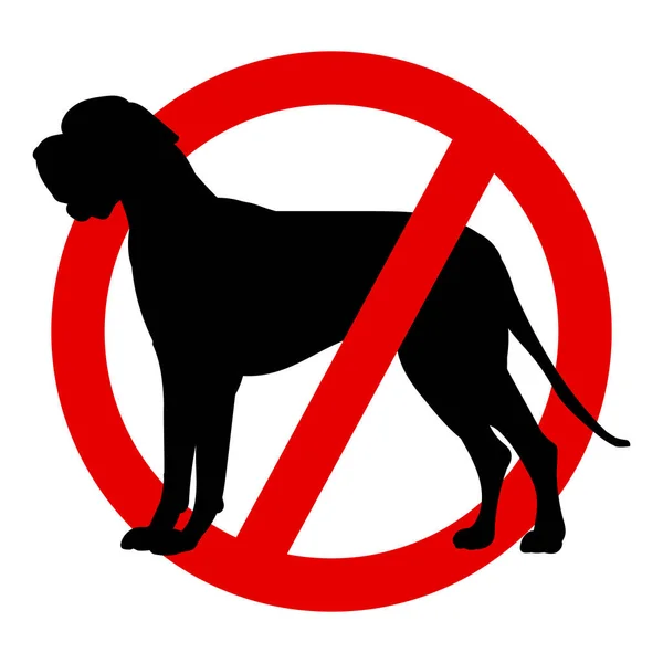 Sinal Proibição Cão Preto Num Círculo Vermelho Não São Permitidos — Vetor de Stock