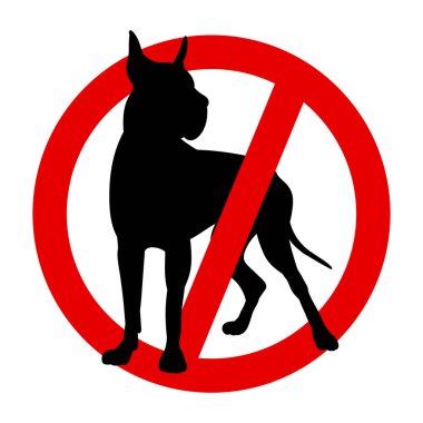 İçki yasağı işareti, kırmızı çemberdeki siyah köpek. Köpekler giremez.