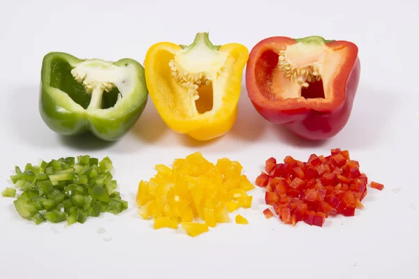 Kırmızı, yeşil, sarı kırmızı biber