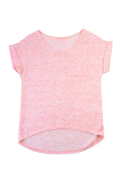 Camiseta rosa de mujer, aislada en blanco — Foto de Stock
