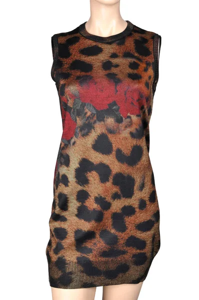 Женская туника в животной печати (текстура кожи леопарда), изолированные о — стоковое фото