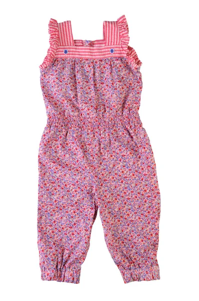 Monos en flor, para niña, aislados sobre fondo blanco. Ropa de verano para niños — Foto de Stock