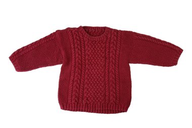 Çocuklar sıcak kazak, üzerinde beyaz izole 