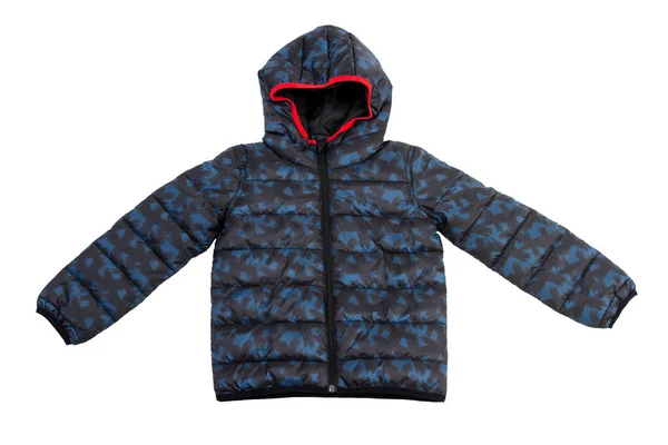 Niebieska pikowana kurtka dla chłopca — Zdjęcie stockowe