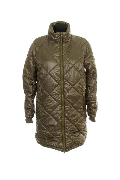 Długa ciepła kurtka (syntetyczny płaszcz zimowy) — Zdjęcie stockowe