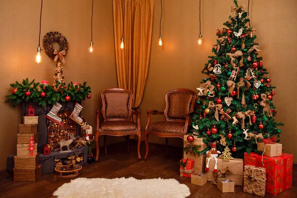 素敵なクリスマスの部屋の装飾 — ストック写真
