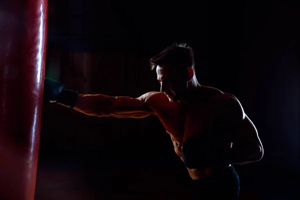 Boxer and punching bag — Stock Photo, Image