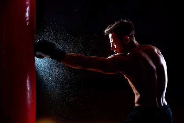 Boxer and punching bag — Stock Photo, Image