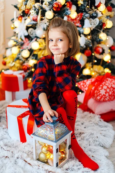 Dziewczyna z świątecznych dekoracji — Zdjęcie stockowe