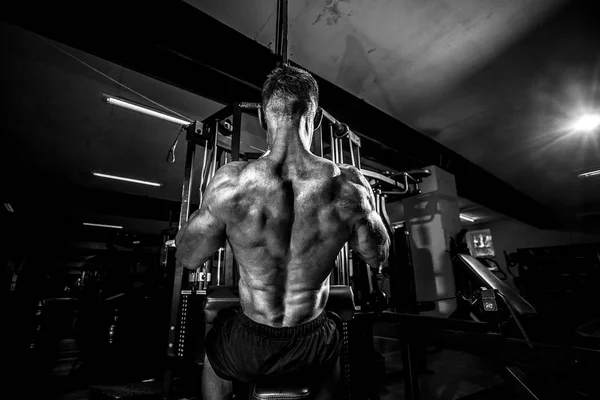 Ισχυρή Bodybuilder κάνει βαριά άσκηση για την πλάτη — Φωτογραφία Αρχείου