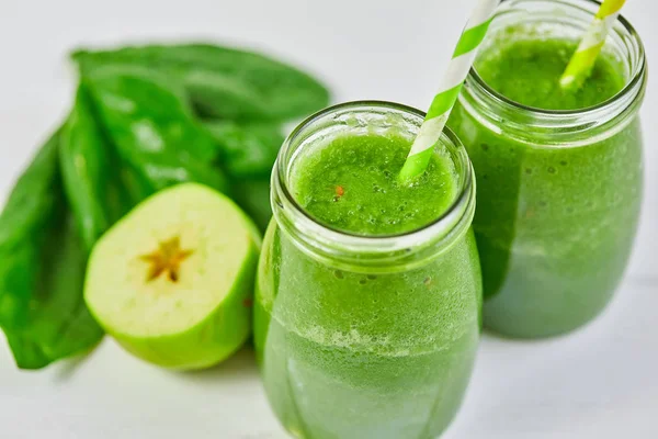 Mango with Banana and Spinach smoothie — Stock Photo, Image