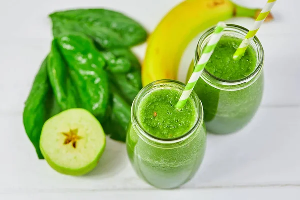 Mango with Banana and Spinach smoothie — Stock Photo, Image