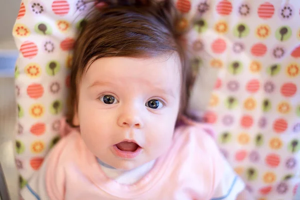 Adorable girl on the bed — Stock Photo, Image