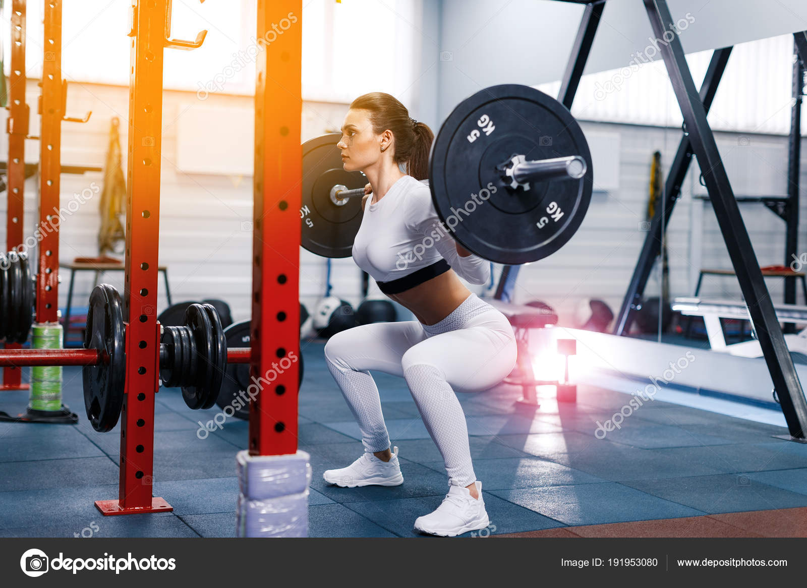 Sentadillas Barra Estatica Gym Rack Sentadilla Set Banco Pesas GYM