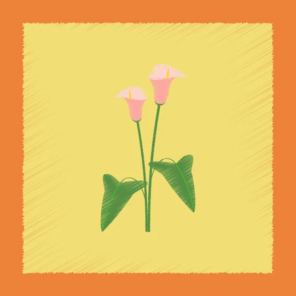 flat shading style illustration flower calla