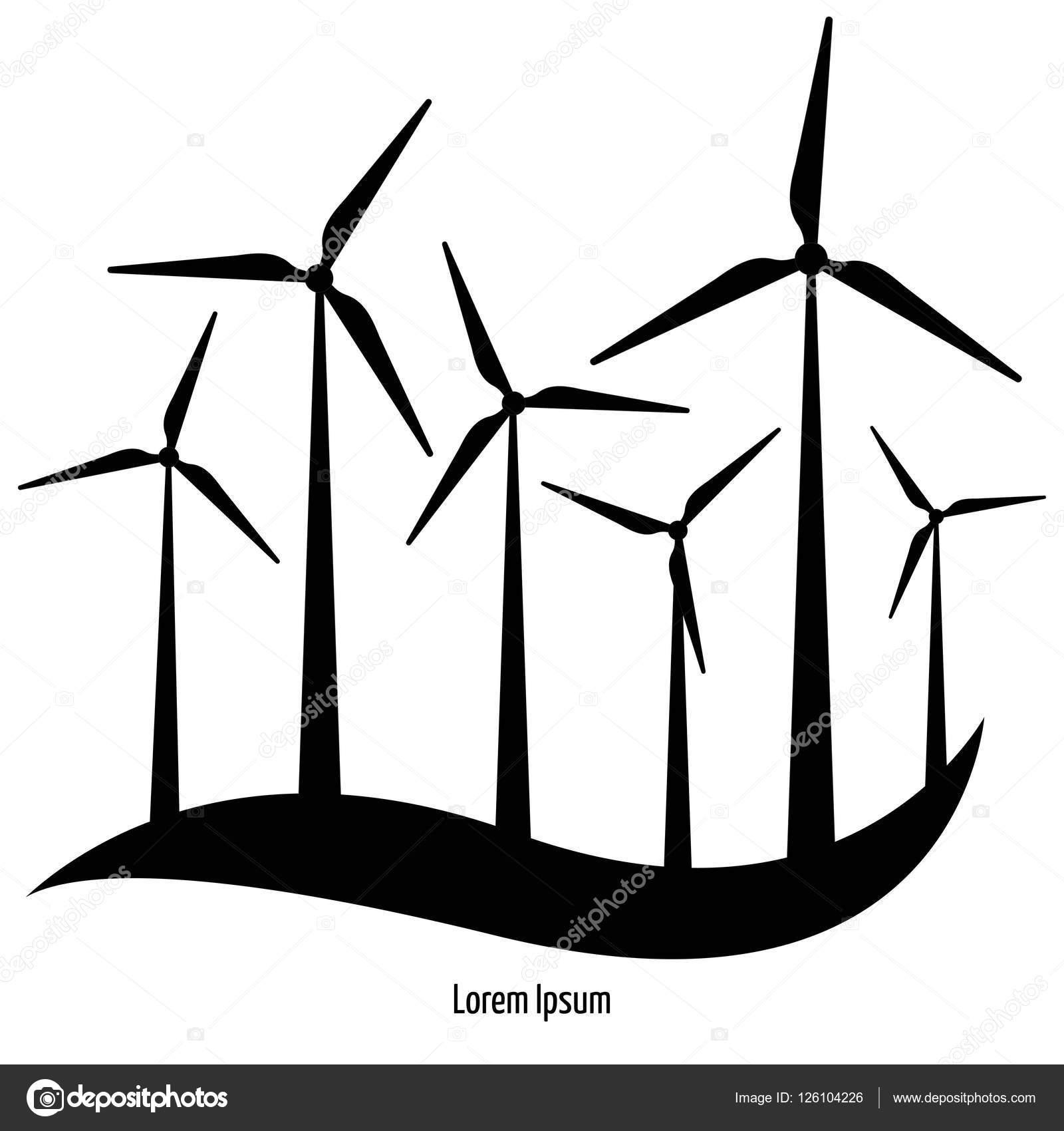 moinho de vento, turbina eólica, estação de energia eólica com palhetas  longas. ilustração vetorial mínima 7625859 Vetor no Vecteezy