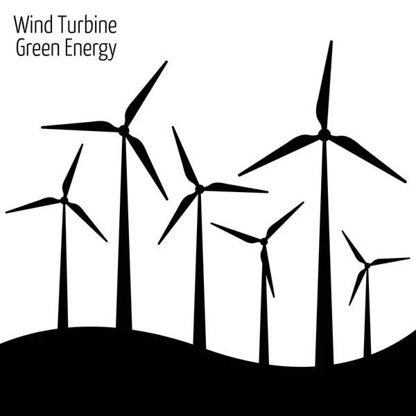 Wind turbine vectorillustratie. Windmolen. Wind turbine landschap illustratie. — Stockvector