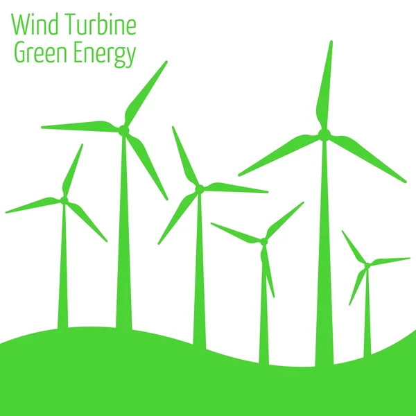 Wind turbine vectorillustratie. Windmolen. Wind turbine landschap illustratie. — Stockvector