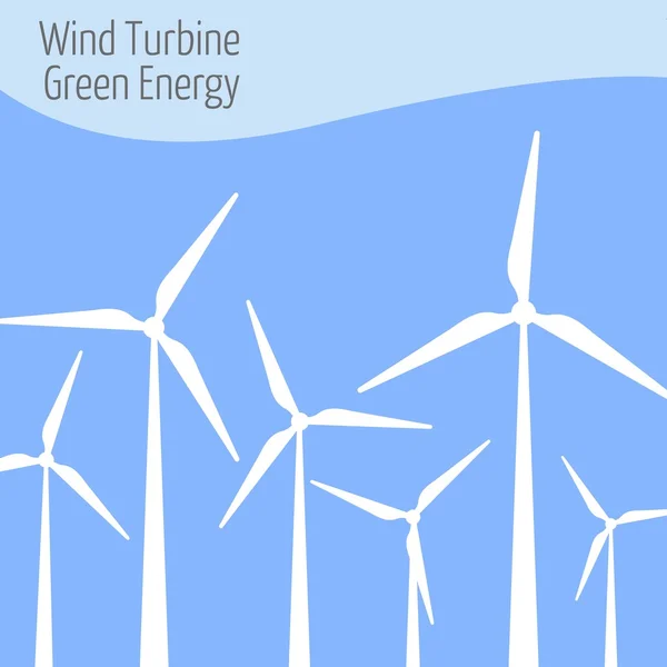 Wind turbine vectorillustratie. Windmolen. Wind turbine landschap illustratie. — Stockvector