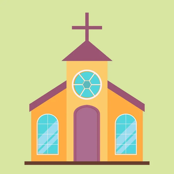 Iglesia en estilo plano. Ilustración de vector de estilo plano — Archivo Imágenes Vectoriales