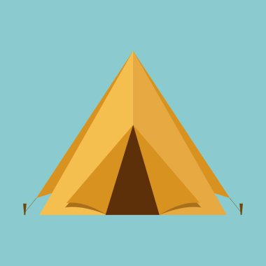 Kamp çadırı düz stil illüstrasyon.