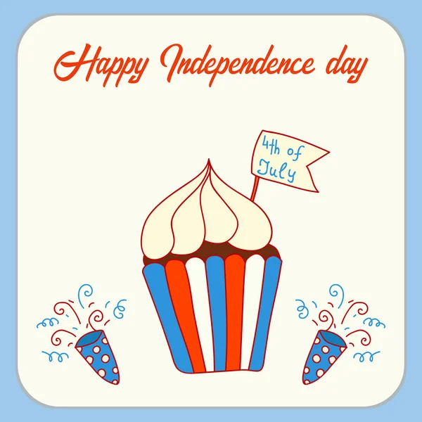 Днем Независимости Открытка Соединенных Штатов Америки Июля Открытка Шрифтом Счастливой — стоковый вектор