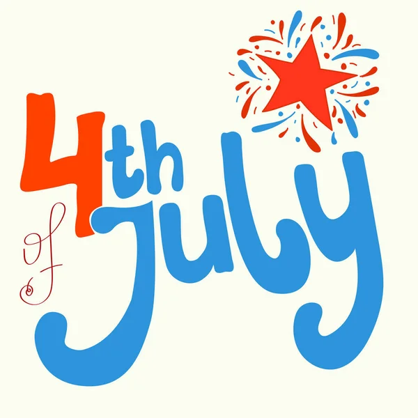 Feliz Tarjeta Del Día Independencia Los Estados Unidos América Julio — Archivo Imágenes Vectoriales