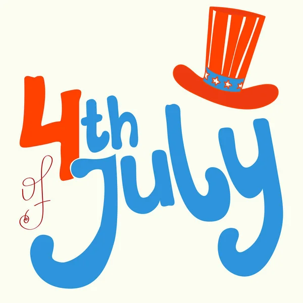 Mutlu Bağımsızlık Günü Kartı Amerika Birleşik Devletleri Temmuz Yazı Tipi — Stok Vektör