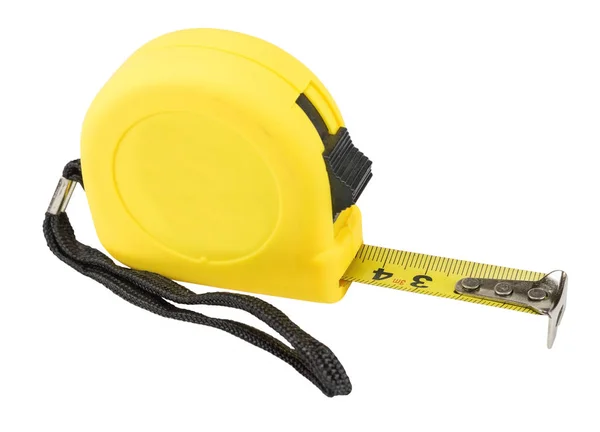 yellow tape measure isolated on white