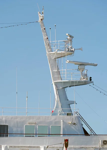 Ships antenna and navigation system in a blue sky