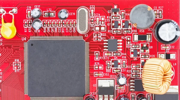 Closeup of modern electronic circuit board