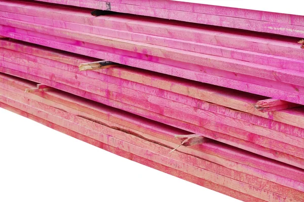 Wooden planks, lining, boards for construction works on white background — Stock Image Wooden Planks Lining Boards Construction Works White Background Royalty Free Stock Photos