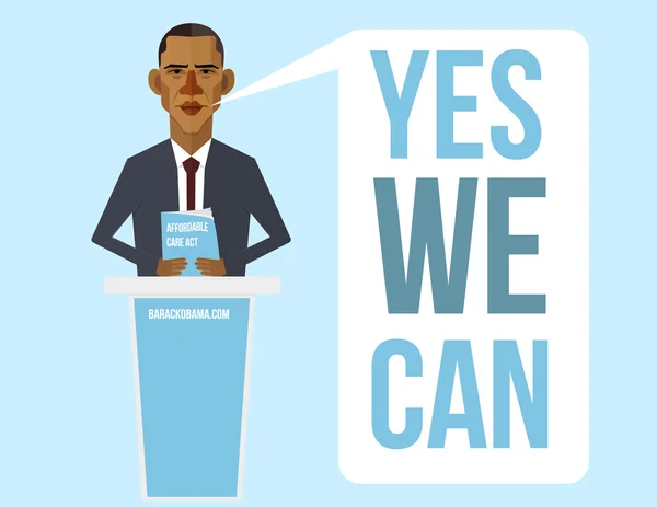 President Barack Obama spreekt — Stockvector