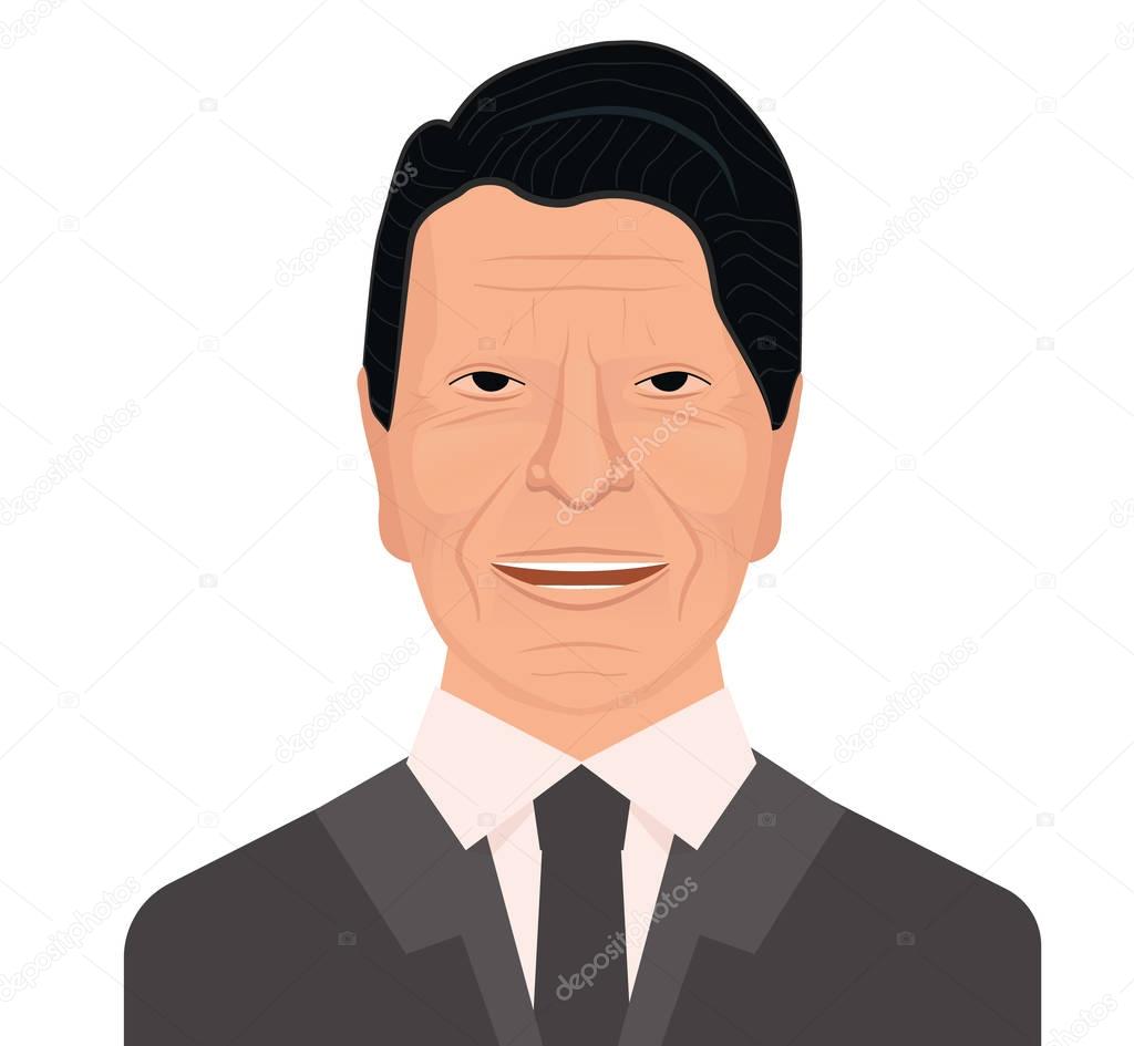 Vector portrait of the 40th President of the United States Ronald Wilson Reagan