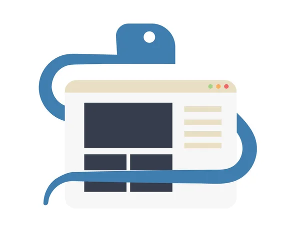 Python voor web ontwikkeling conceptueel vectorillustratie. — Stockvector