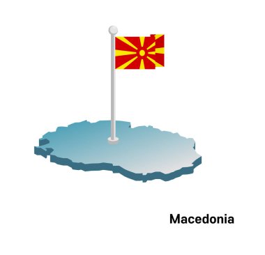 Makedonya vektör harita bayrak ile