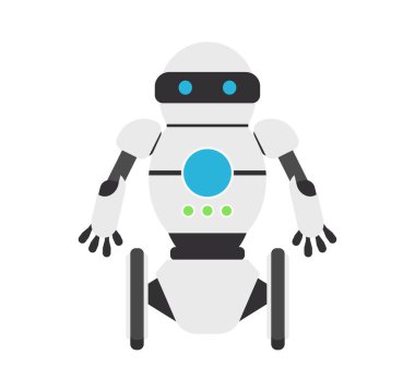 Beyaz robot tekerlek vektör çizim üzerinde