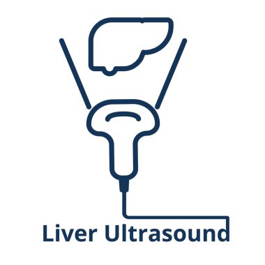 Liver ultrasound scan icon clipart