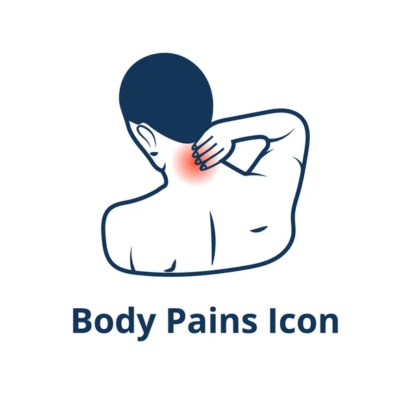 Vücut ağrıları ikonu. Sırt ağrısı doğrusal simgesi — Stok Vektör