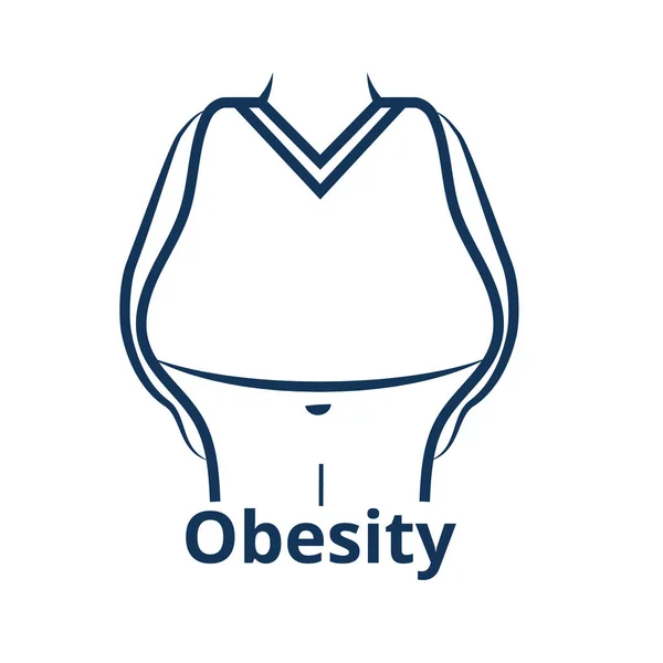 Ikona otyłości. Nieprawidłowa masa ciała ilustracja koncepcyjna — Wektor stockowy