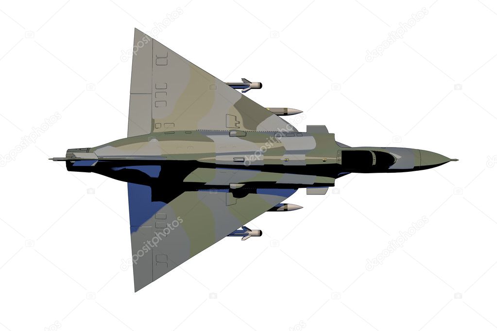 Isolated jet fighter