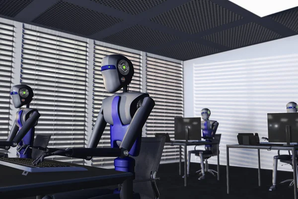 Robots in a big office