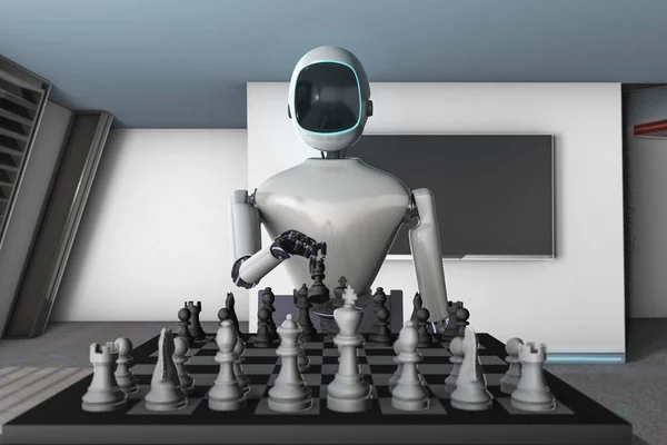 Robot Playing Chess Artificial Intelligence Free Stock Photo