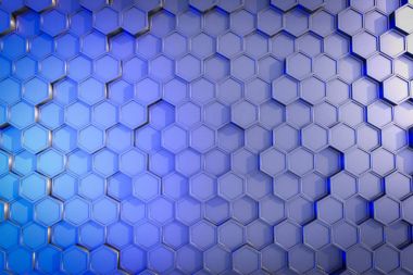 parıldayan bir petek arka plan mavi