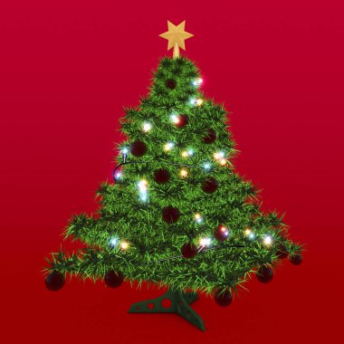 Noel ağacı izole bir arka plan önünde