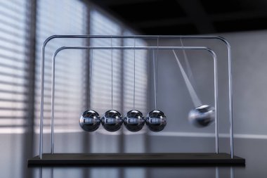 Newton'un beşiği sarkaç (3d render)