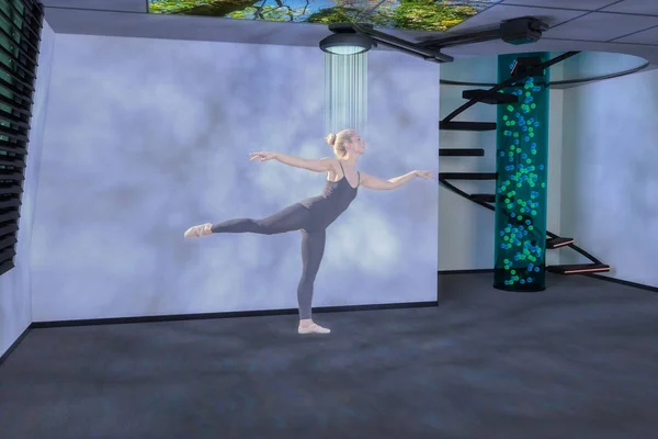 A hologram dancer (3d mixed media) — Stock Photo, Image